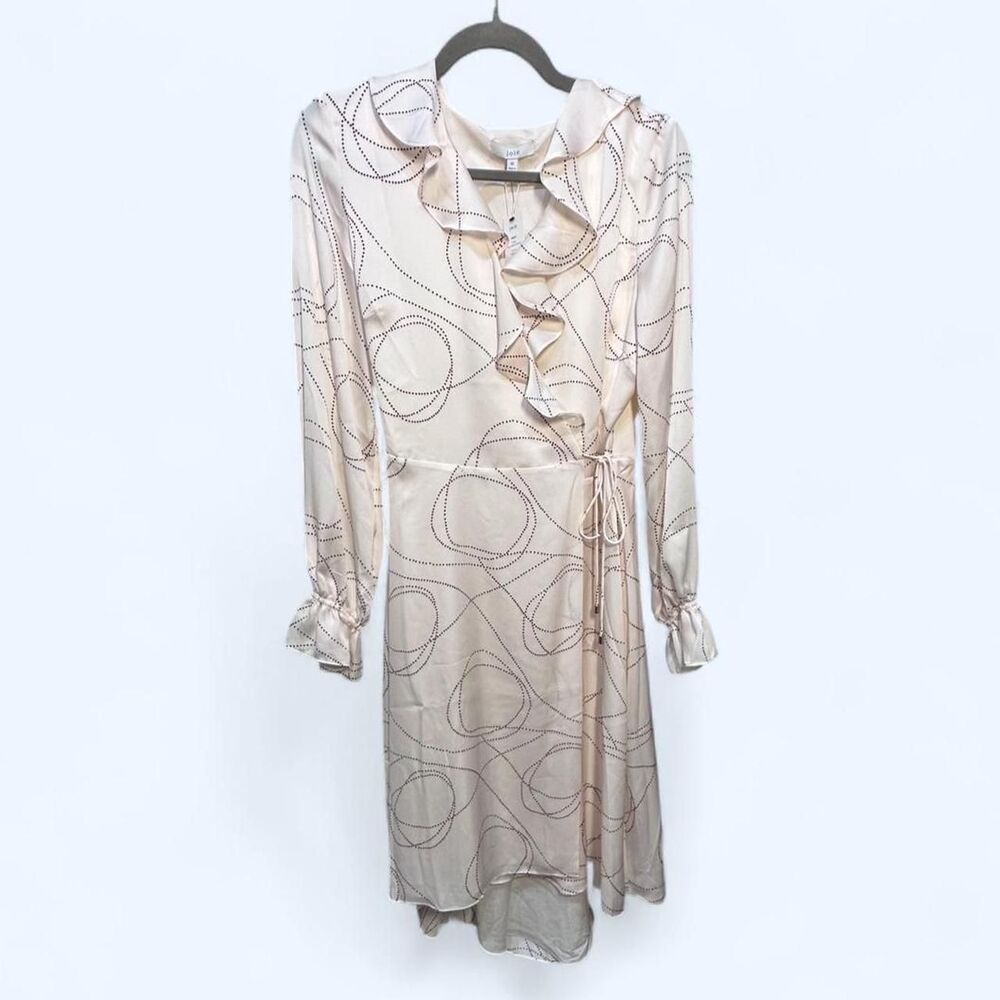 Joie Women's Cream and Burgundy Wrap-dresses